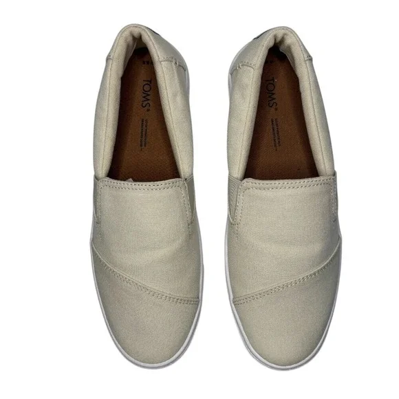TOMS‎ Slip On Casual Shoes Womens Size 8.5 Canvas Beige Comfort Sneakers Neutral - Picture 2 of 9